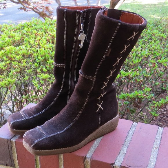 Vintage Gattino Leather Boots - Size 39 - Brown - Contrast Stitching - Suede - Picture 4 of 16